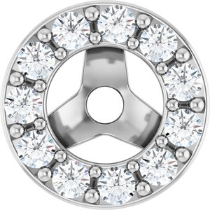 14K White Gold 1/6 CTW Natural Diamond Halo-Style Earring Jackets
