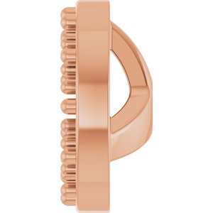 14K Rose Gold 1.2 mm Round 3 mm ID Halo-Style Earring Jacket Mounting – image 6