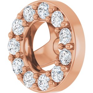 14K Rose Gold 1.2 mm Round 3 mm ID Halo-Style Earring Jacket Mounting – image 3