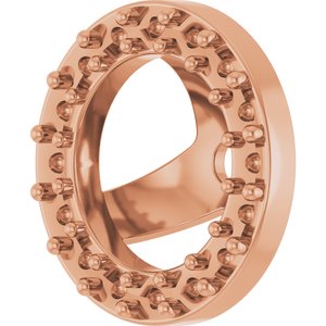 14K Rose Gold 1.2 mm Round 5 mm ID Halo-Style Earring Jacket Mounting – image 4