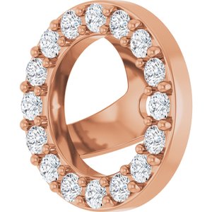 14K Rose Gold 1.2 mm Round 5 mm ID Halo-Style Earring Jacket Mounting – image 3