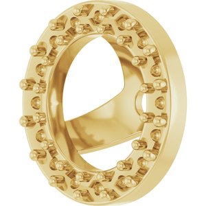 14K Yellow Gold 1.2 mm Round 5 mm ID Halo-Style Earring Jacket Mounting – image 4