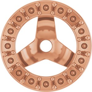 14K Rose Gold 1.2 mm Round 5 mm ID Halo-Style Earring Jacket Mounting – image 2