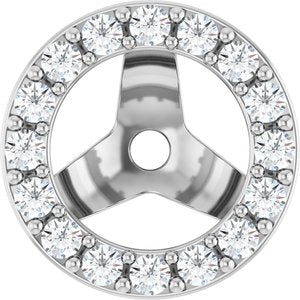 Sterling Silver 1/5 CTW Natural Diamond Halo-Style Earring Jackets