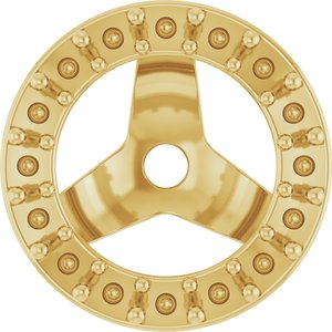 14K Yellow Gold 1.2 mm Round 5 mm ID Halo-Style Earring Jacket Mounting – image 2