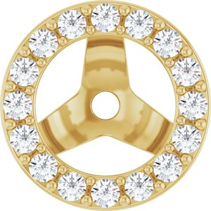 14K Yellow Gold 1/5 CTW Natural Diamond Halo-Style Earring Jackets