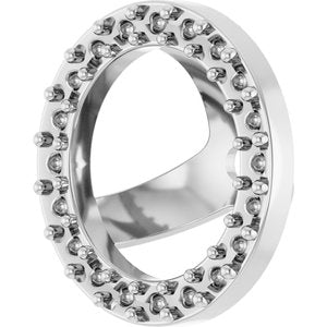 14K White Gold 1.2 mm Round 6.5 mm ID Halo-Style Earring Jacket Mounting – image 4