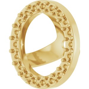 14K Yellow Gold 1.2 mm Round 6.5 mm ID Halo-Style Earring Jacket Mounting – image 4