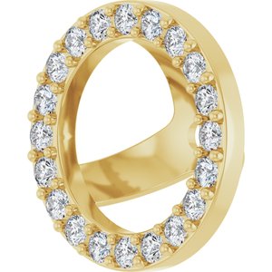 14K Yellow Gold 1.2 mm Round 6.5 mm ID Halo-Style Earring Jacket Mounting – image 3