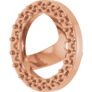 14K Rose Gold 1.2 mm Round 6.5 mm ID Halo-Style Earring Jacket Mounting – image 4