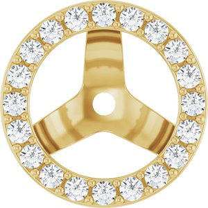 14K Yellow Gold 1.2 mm Round 6.5 mm ID Halo-Style Earring Jacket Mounting