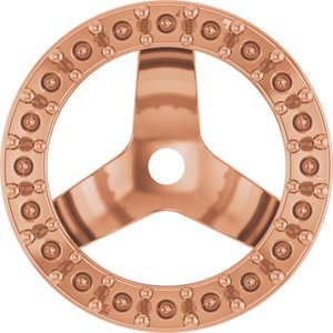 14K Rose Gold 1.2 mm Round 6.5 mm ID Halo-Style Earring Jacket Mounting – image 2