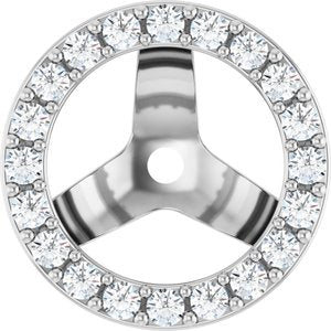 Platinum 1.2 mm Round 6.5 mm ID Halo-Style Earring Jacket Mounting