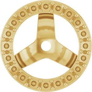 14K Yellow Gold 1.2 mm Round 6.5 mm ID Halo-Style Earring Jacket Mounting – image 2