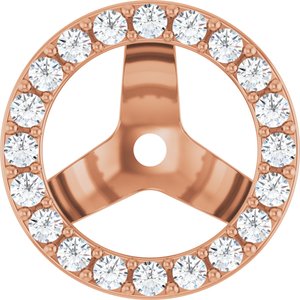 14K Rose Gold 1.2 mm Round 6.5 mm ID Halo-Style Earring Jacket Mounting