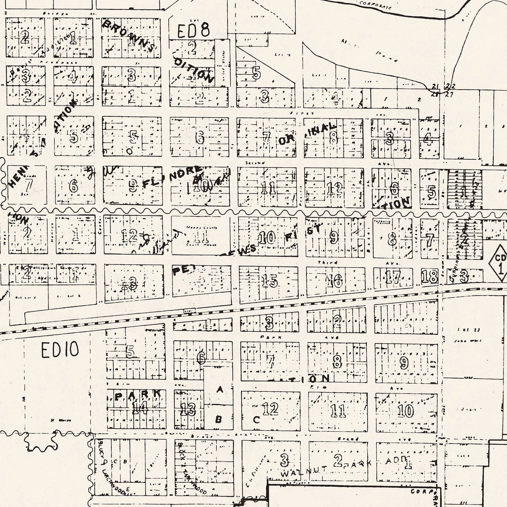 Vintage Map of Flandreau, South Dakota 1970