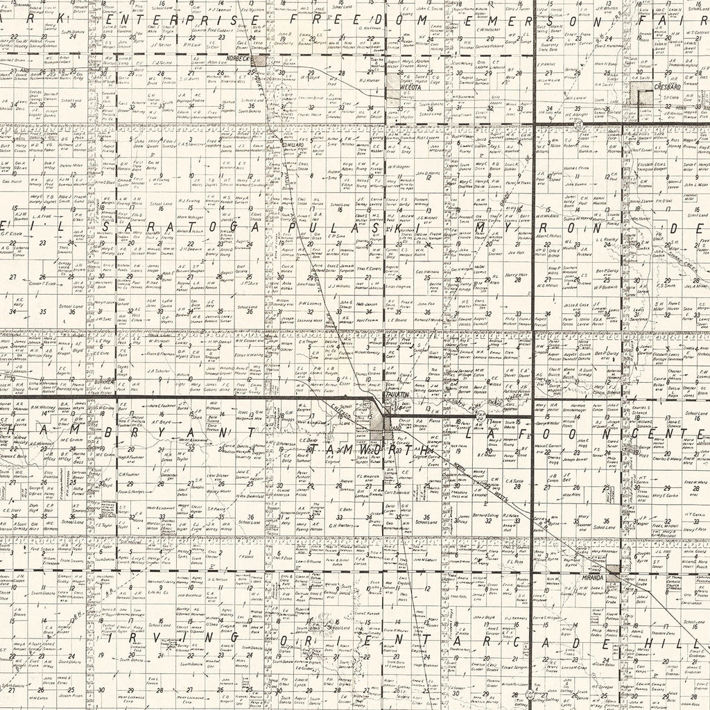 Vintage Map of Faulk County, South Dakota 1900