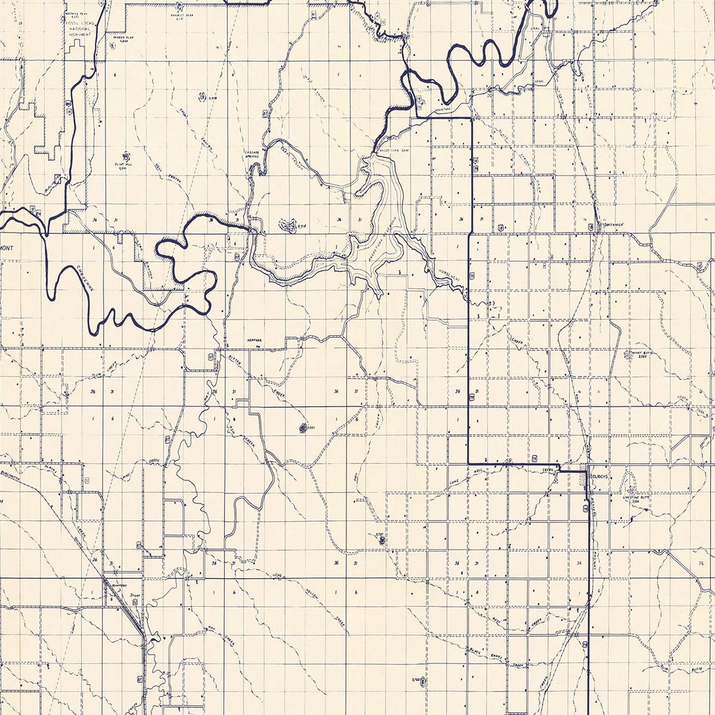 Vintage Map of Fall River County, South Dakota 1951