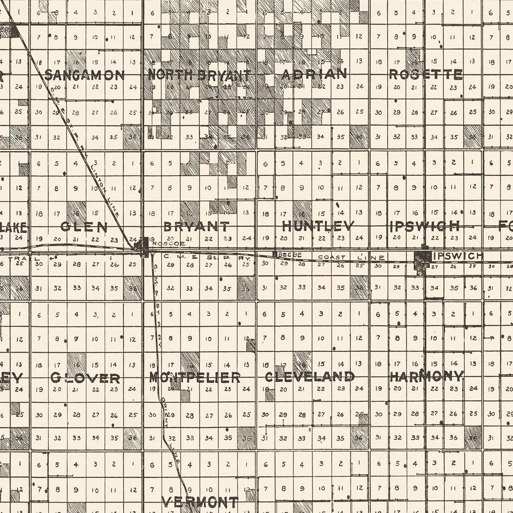 Vintage Map of Edmunds County, South Dakota 1918