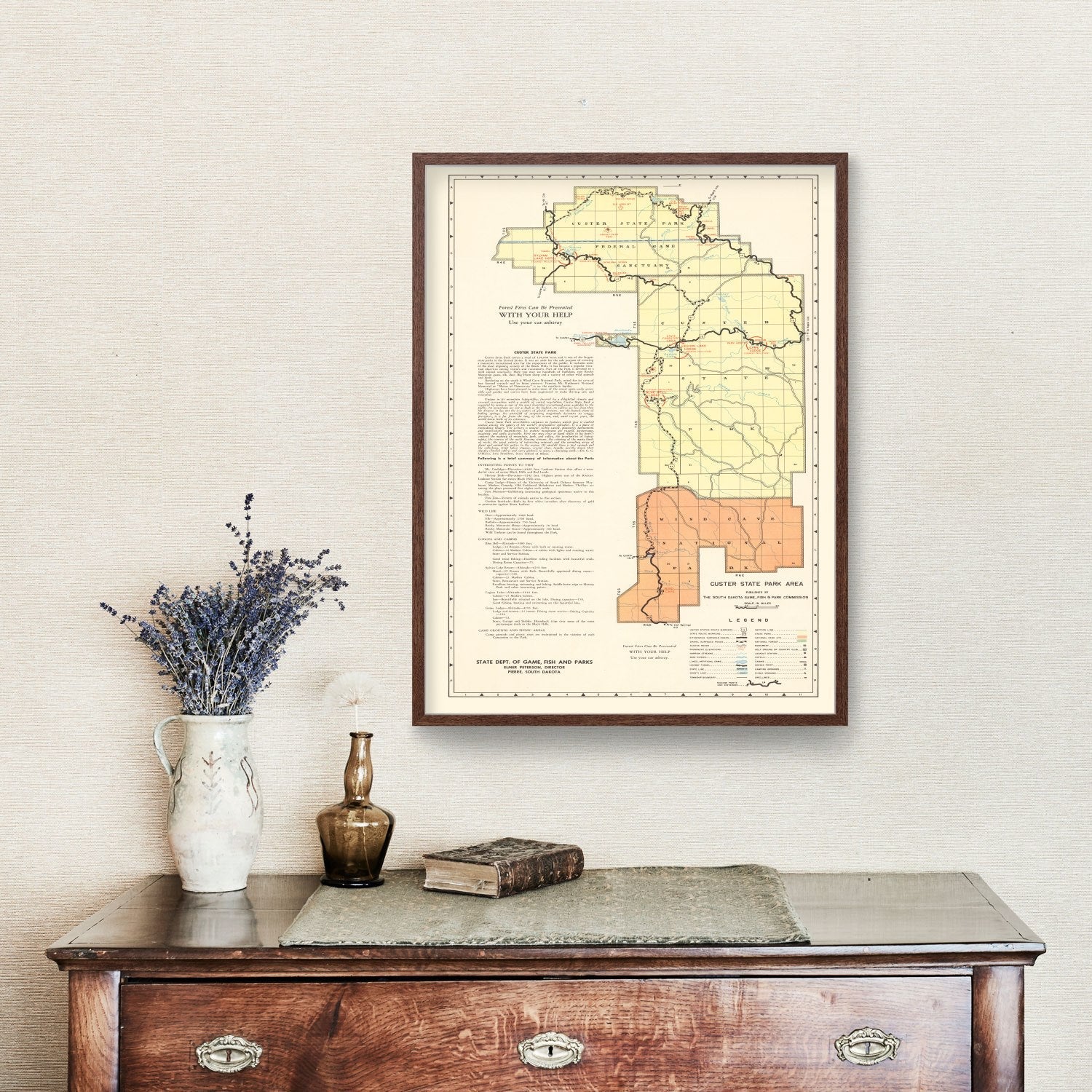 Vintage Custer State Park SD Map 1940