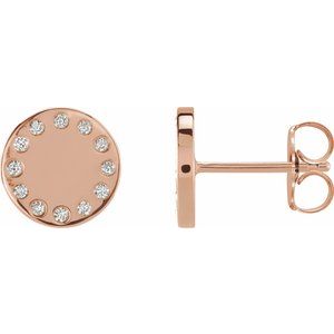 14K Rose Gold .05 CTW Natural Diamond Full Moon Phase Earring