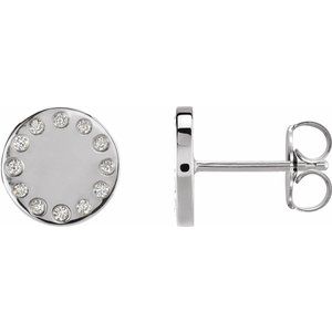 Platinum .05 CTW Natural Diamond Full Moon Phase Earring