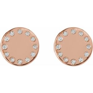 14K Rose Gold .05 CTW Natural Diamond Full Moon Phase Earring