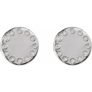 Platinum .05 CTW Natural Diamond Full Moon Phase Earring – image 3