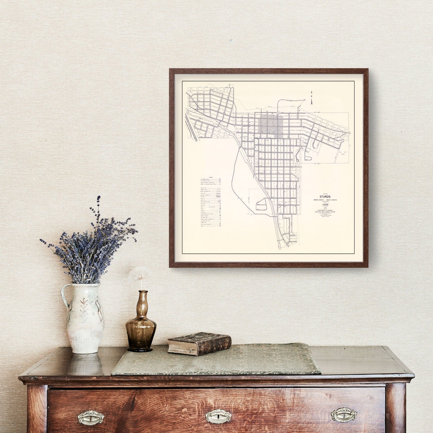 Vintage Map of Sturgis, South Dakota 1969