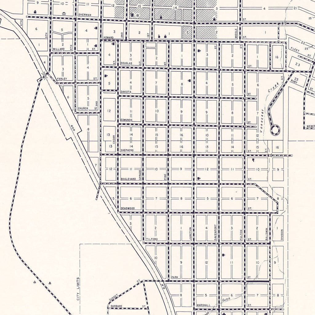 Vintage Map of Sturgis, South Dakota 1969