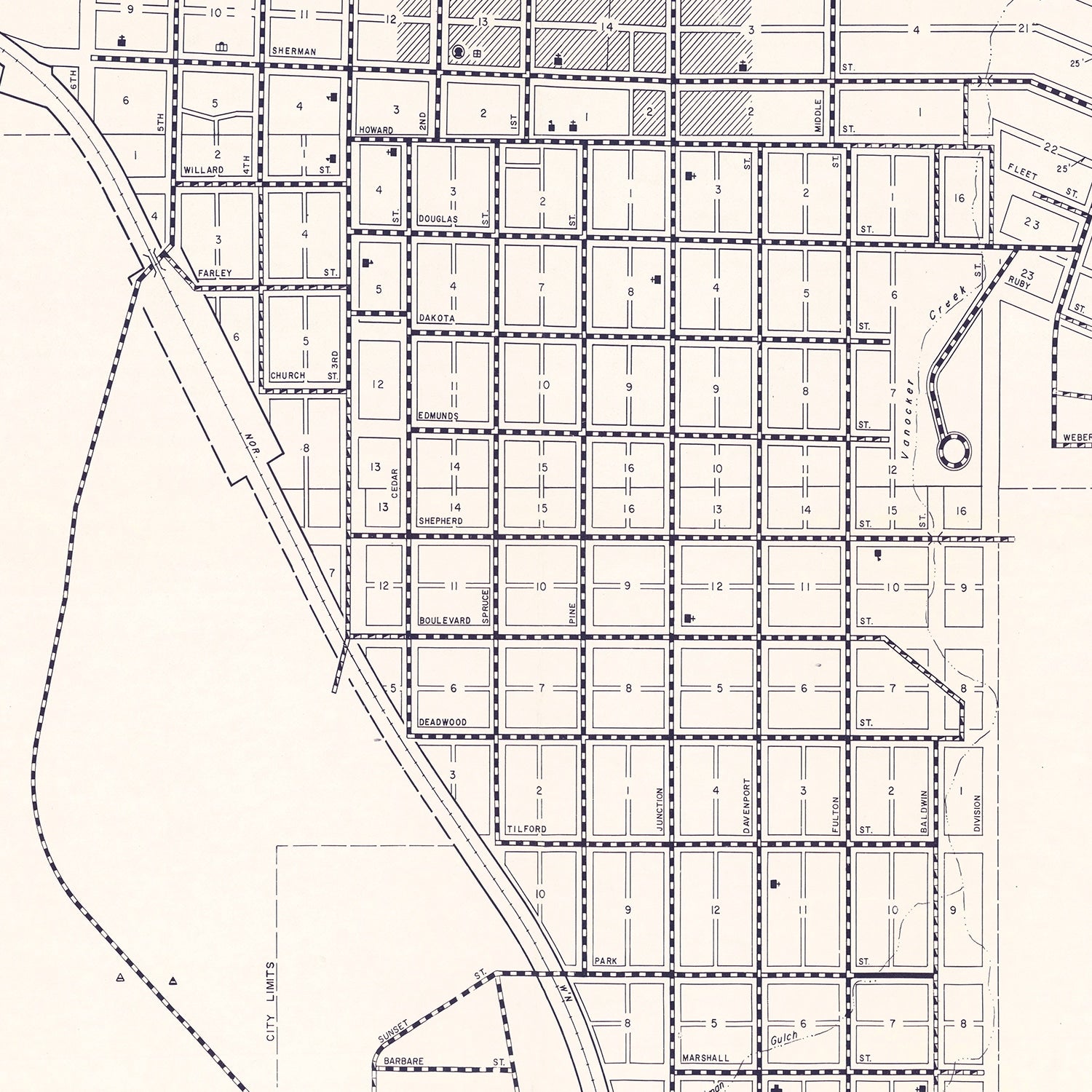 Vintage Map of Sturgis, South Dakota 1969