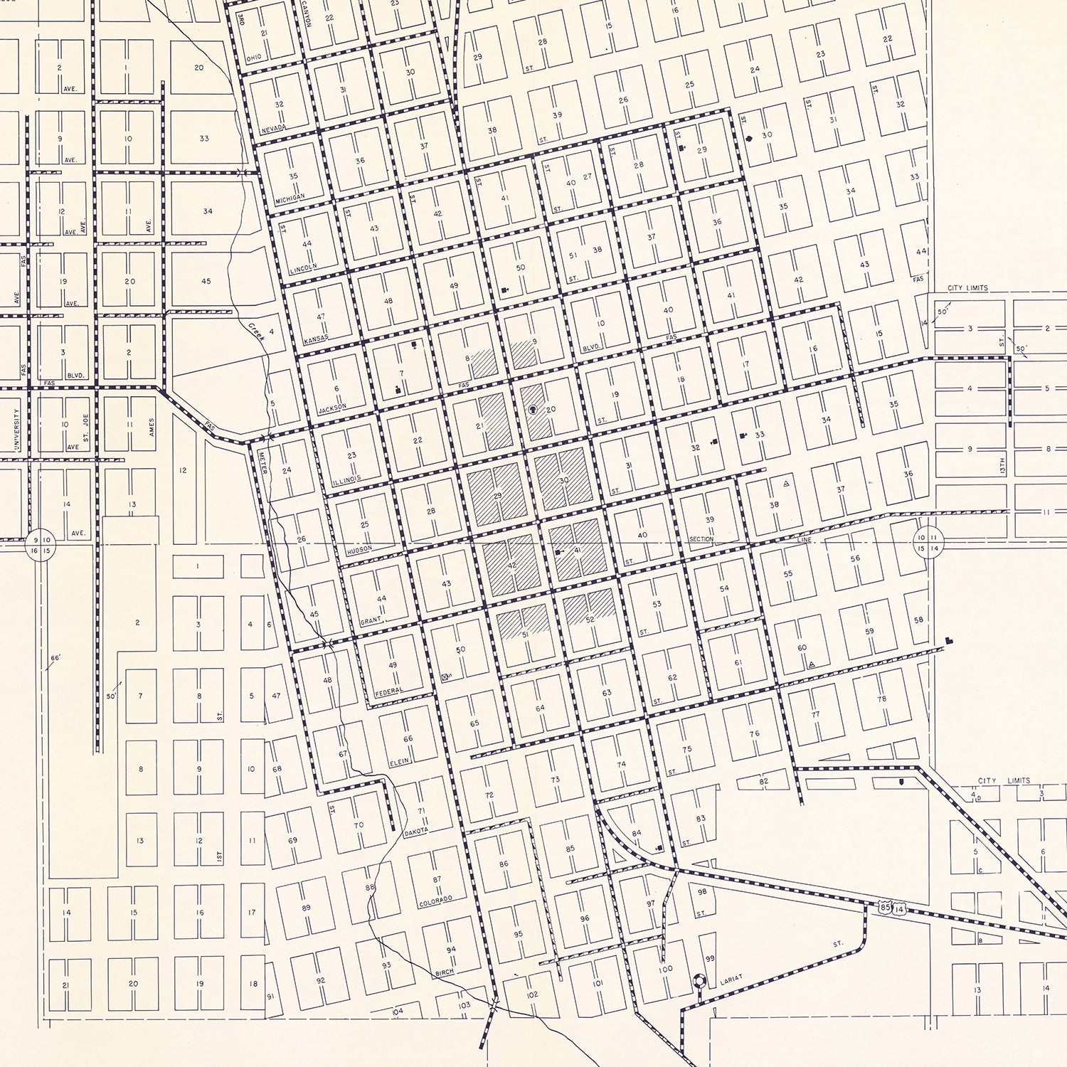 Vintage Map of Spearfish, South Dakota 1969
