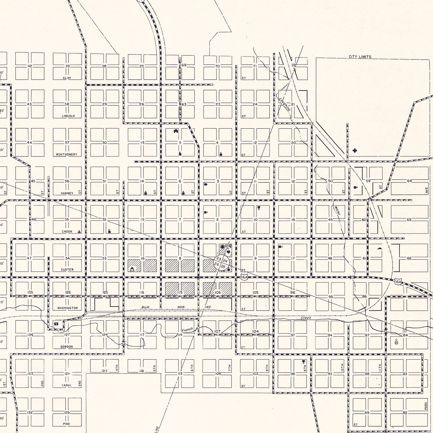 Vintage Map of Custer, South Dakota 1969