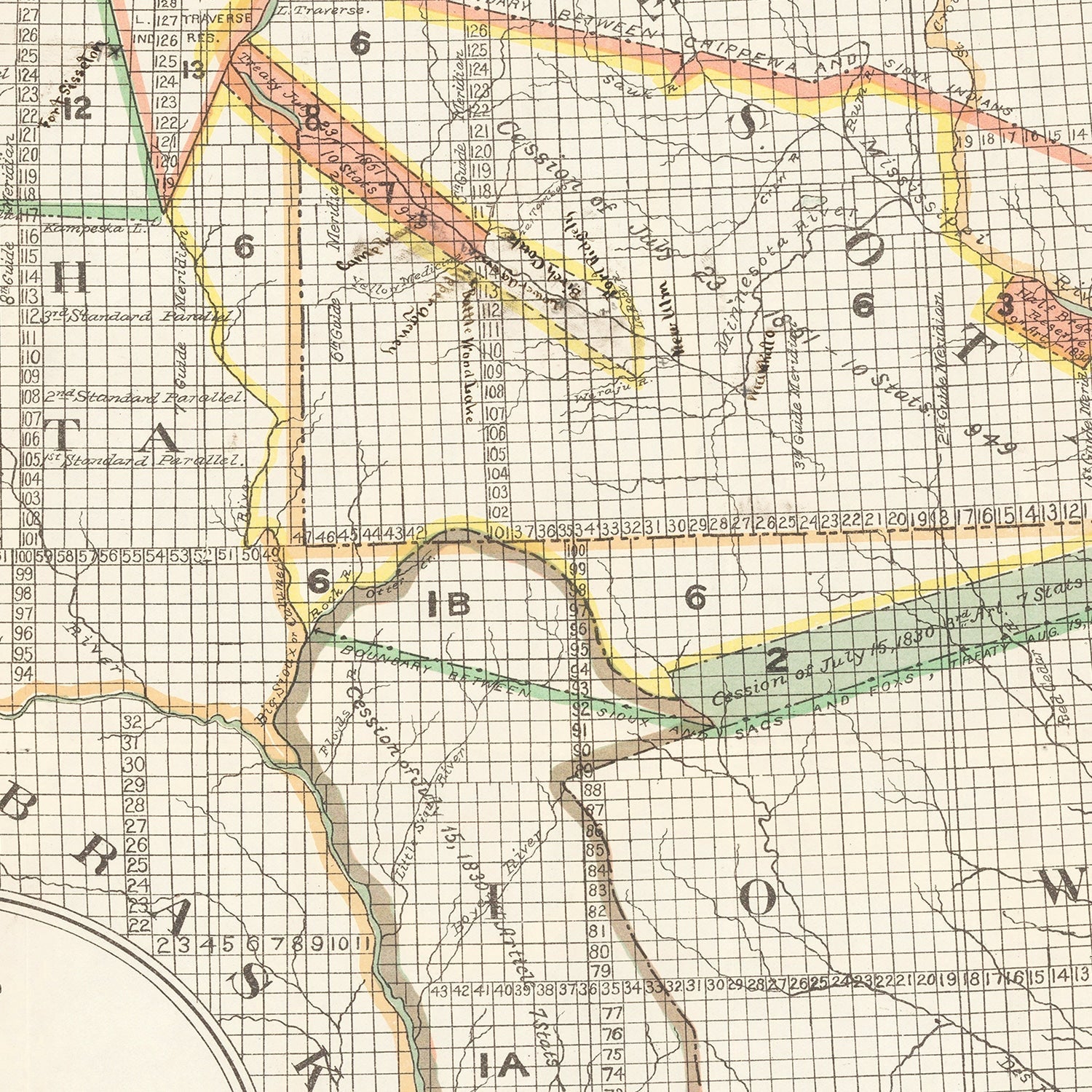 Vintage Native American Reservations Map 1897