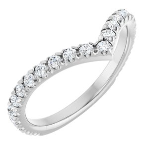 Platinum 3/8 CTW Natural Diamond French-Set Contour Band