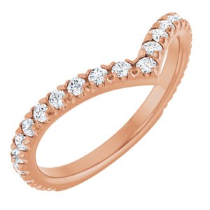 14K Rose 3/8 CTW Natural Diamond French-Set Contour Band
