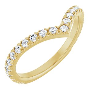 14K Yellow 3/8 CTW Natural Diamond French-Set Contour Band