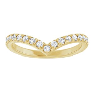 14K Yellow 3/8 CTW Natural Diamond French-Set Contour Band