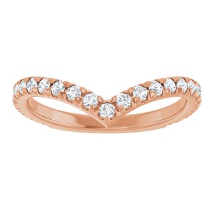14K Rose 3/8 CTW Natural Diamond French-Set Contour Band