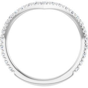14K White 3/8 CTW Natural Diamond French-Set Contour Band