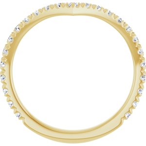14K Yellow 3/8 CTW Natural Diamond French-Set Contour Band