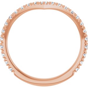 14K Rose 3/8 CTW Natural Diamond French-Set Contour Band