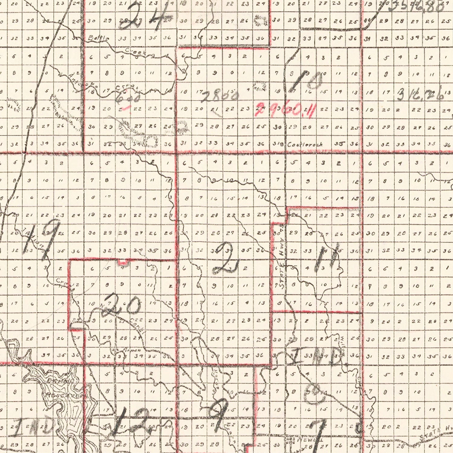 Vintage Map of Butte County, South Dakota 1936