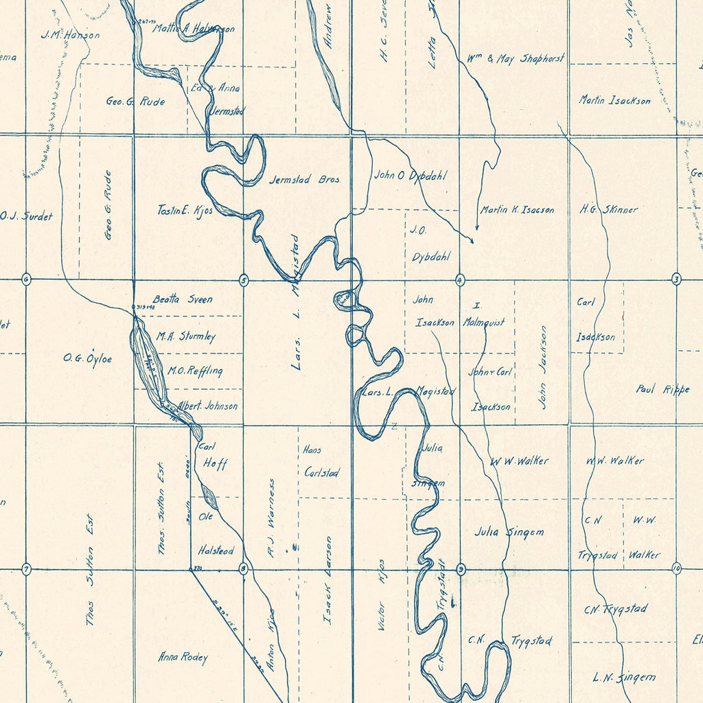 Vintage Map of Brookings County, South Dakota 1921