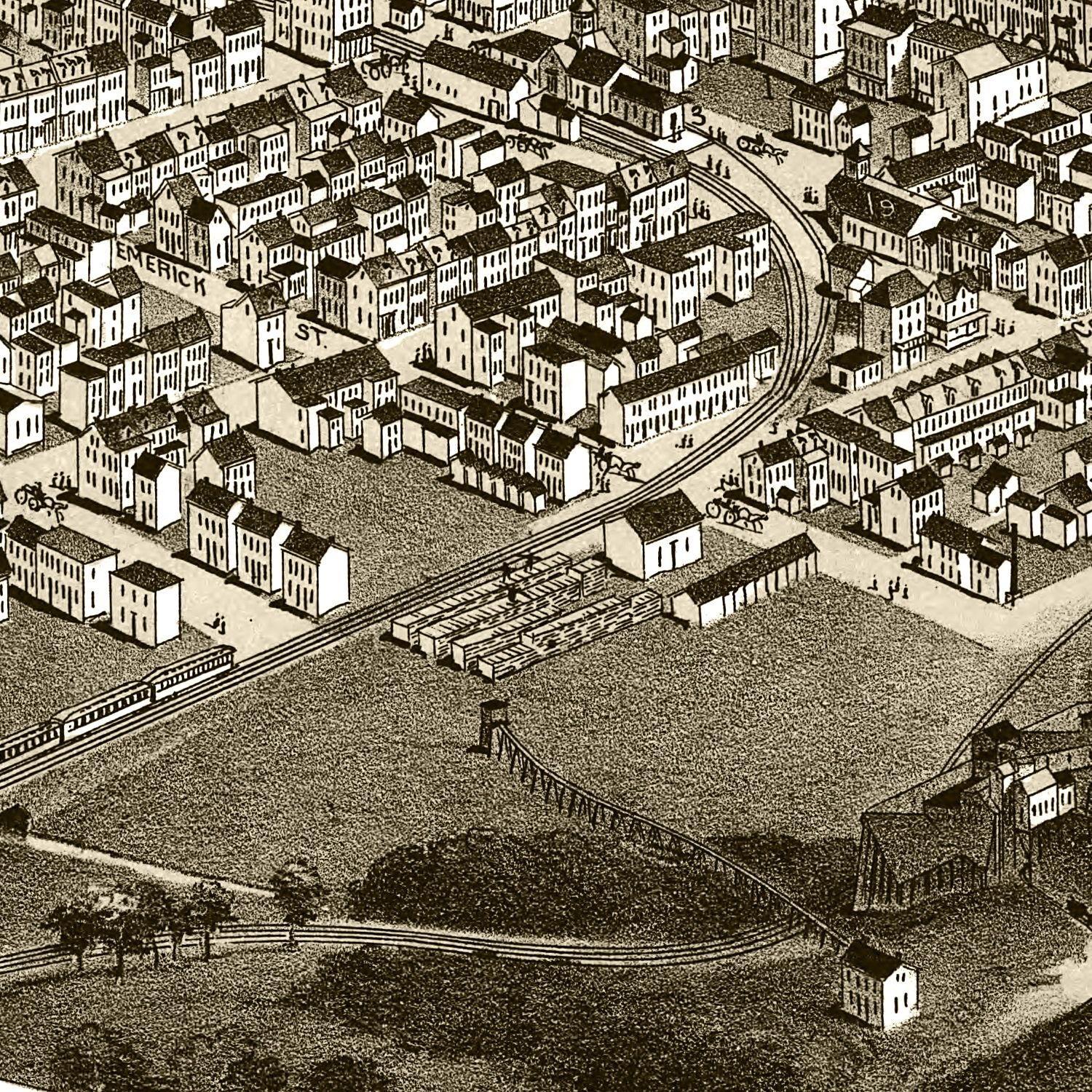 Vintage Map of Shenandoah, Pennsylvania 1889
