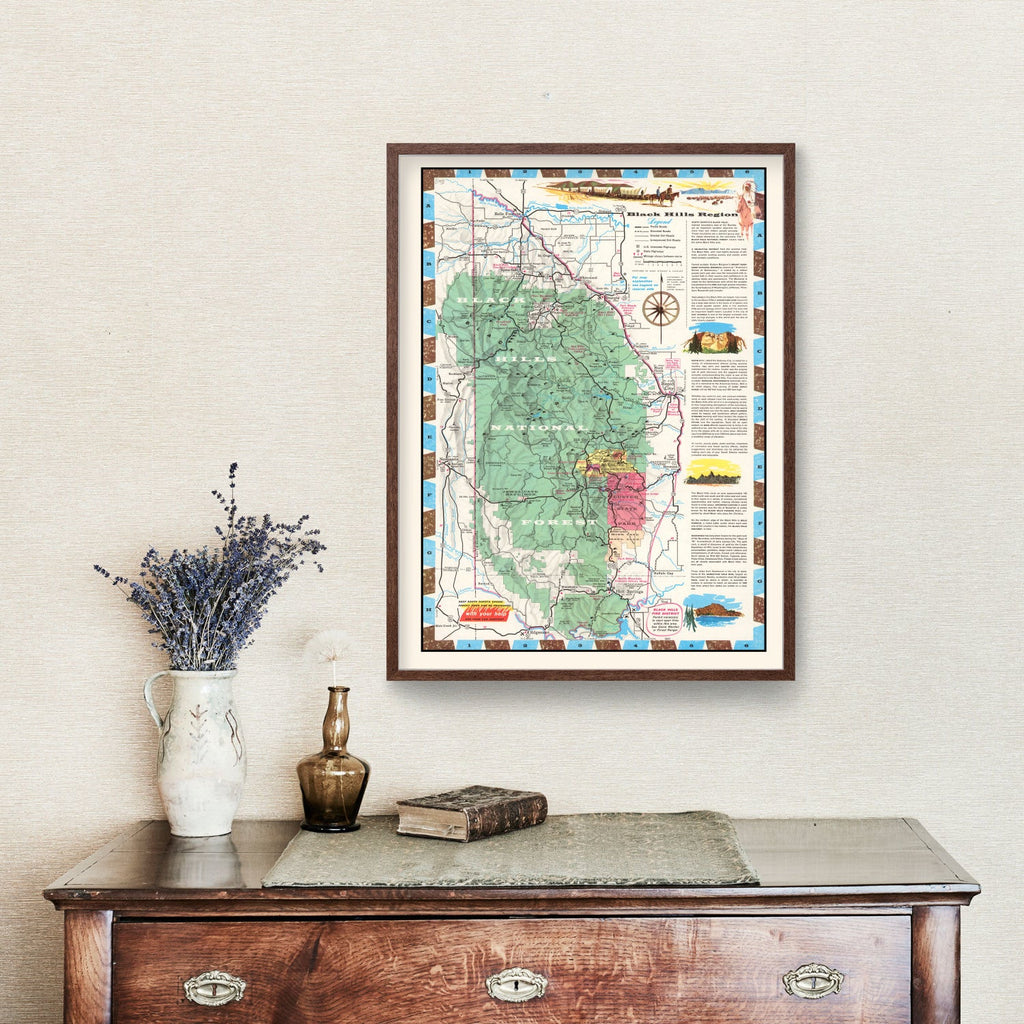 Vintage Black Hills Map 1956