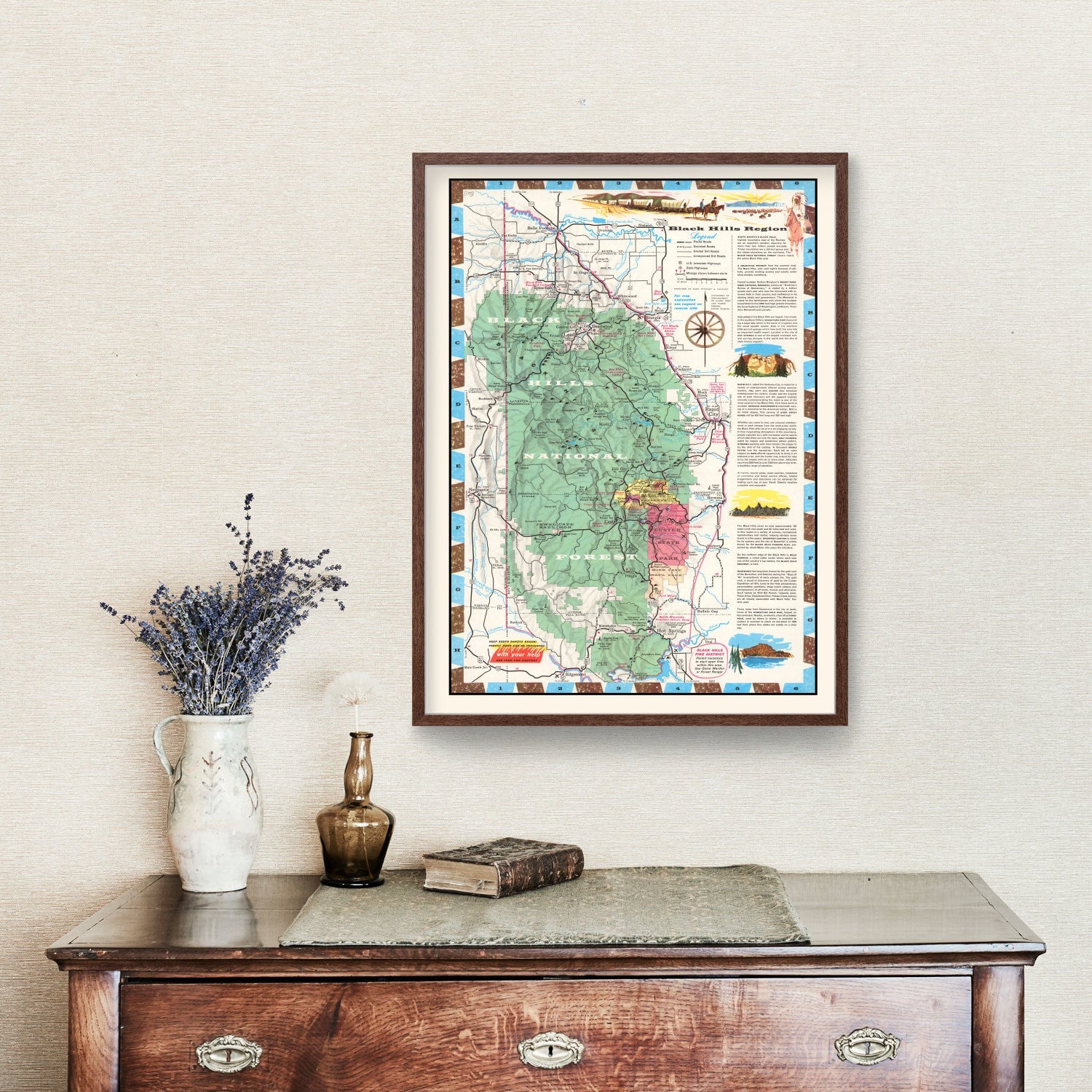 Vintage Black Hills Map 1956