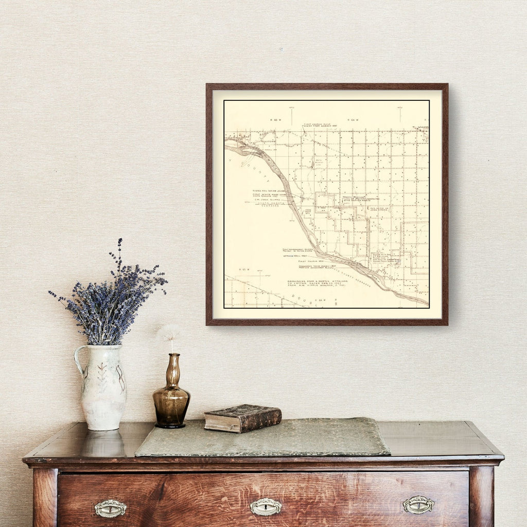 Vintage Map of Charles Mix County, South Dakota 1953