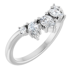 Platinum 3/8 CTW Natural Diamond Contour Band