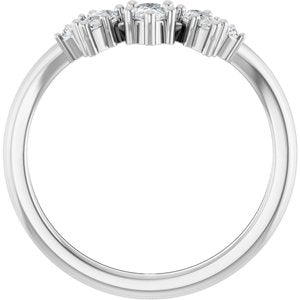 Platinum 3/8 CTW Natural Diamond Contour Band